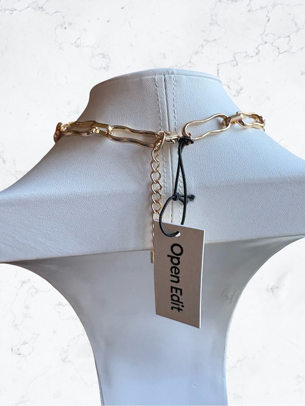 Open Edit Gold Link Necklace with Black Charm Trio - Picture 4 of 5